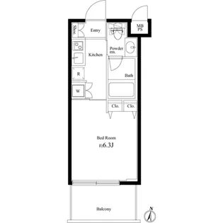 ラスパシオ三軒茶屋【2階】の間取り