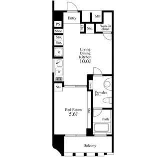 プライマル新宿若松町【14階】の間取り