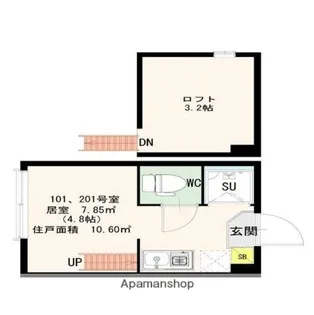 アーバンクレスト【201号室号室】の間取り