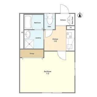 東川フラッツ【1階】の間取り
