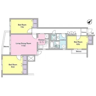 アビタシオン【1階】の間取り