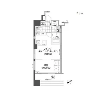 パークハビオ西新宿【13階】の間取り