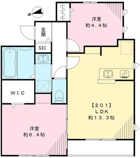 フィカーサプレミア【201号室号室】の間取り