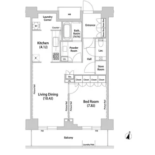 飯田橋ガーデンフラッツ【6階】の間取り