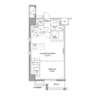 1LDKの間取り画像