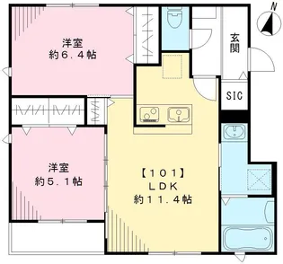 ルアナ【101号室号室】の間取り