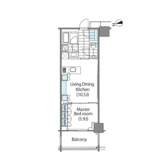 コンフォリア新宿イーストサイドタワー【9階】の間取り