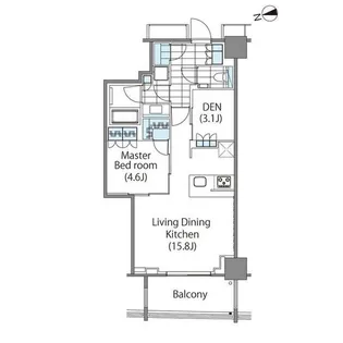コンフォリア新宿イーストサイドタワー【16階】の間取り
