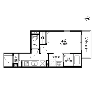 アムールはるか【1階】の間取り