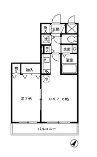 アクシス若宮【206号室】の間取り
