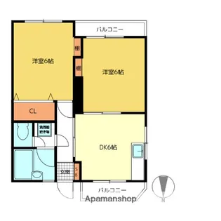グリーンマンション【4階】の間取り