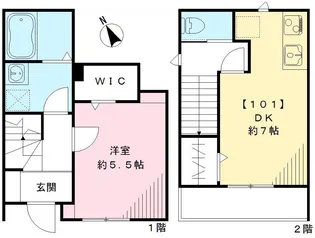 ソルディアス クローバー【101号室号室】の間取り