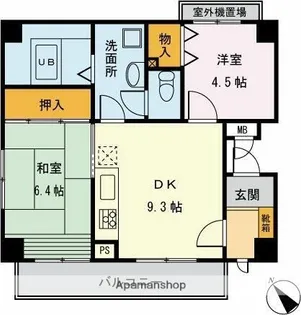 ミディエクレール【4階】の間取り