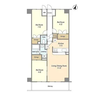 グランフォンテ【8階】の間取り