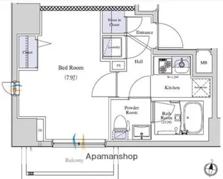 ガリシア中野弥生町【3階】の間取り