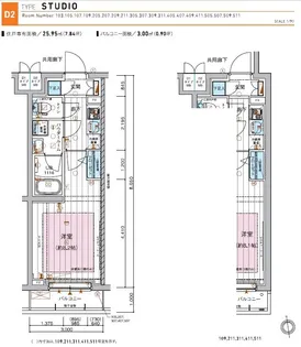 メインステージ板橋蓮根Ⅱ【411号室号室】の間取り