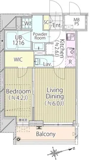 1LDKの間取り画像