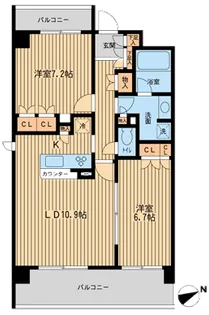 HF若林公園レジデンス【0507号室】の間取り