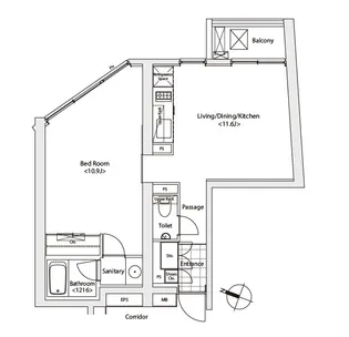 カスタリア渋谷櫻丘【6階】の間取り