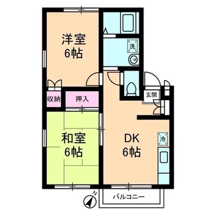 エステートピア U2号棟【2階】の間取り