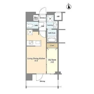 アプリーレ東中野【5階】の間取り