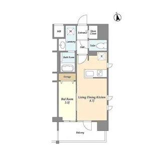 アプリーレ東中野【9階】の間取り