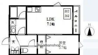 ADD ROSES【203号室】の間取り