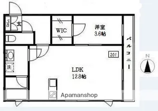 ADD ROSES【201号室】の間取り