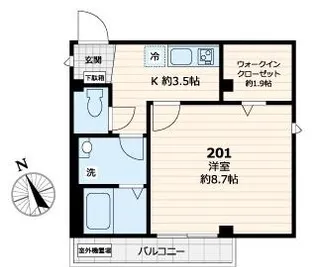 レスポワール東池袋【201号室号室】の間取り