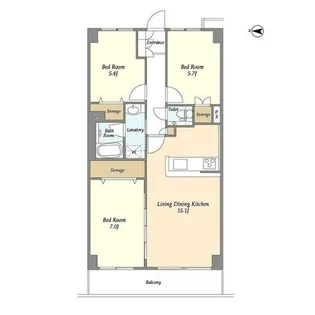 ヒルトップ・スクエアー【5階】の間取り