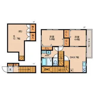 弄月館(ロウゲツカン)【2階】の間取り