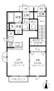 ボヌール武蔵境【1階】の間取り
