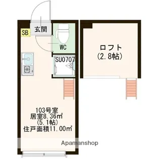 ラメールⅡ【103号室号室】の間取り