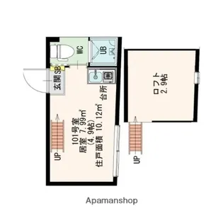 抜弁天フラット【101号室号室】の間取り