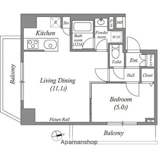 ルクレ上北沢ルネサンスコート【6階】の間取り