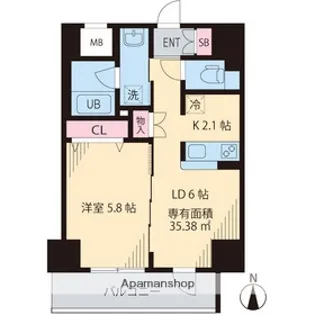 グリーンリーフ西早稲田【4階】の間取り