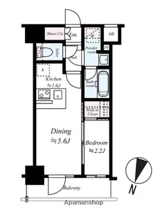 メイクス新中野アジールコート【303号室】の間取り