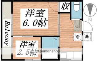 三山荘【205号室】の間取り