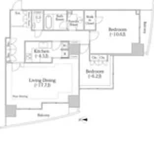 河田町ガーデン クラブフロア【31階】の間取り