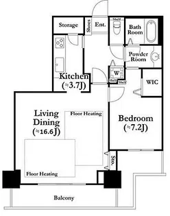 河田町ガーデン1号棟【2階】の間取り
