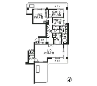 広尾ガーデンヒルズA棟【7階】の間取り