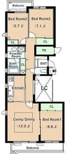 リュゼ経堂【1階】の間取り