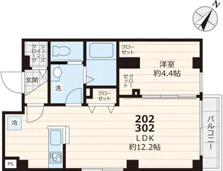 RAPPORT H&S ラポールエイチアンドエス【202号室号室】の間取り