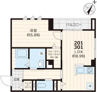 RAPPORT H&S ラポールエイチアンドエス【301号室号室】の間取り