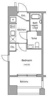 レジディア市ヶ谷【6階】の間取り