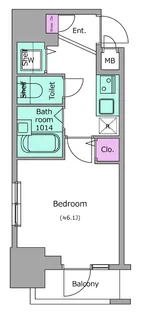 レジディア広尾Ⅱ【2階】の間取り