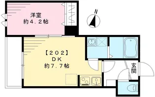 1DKの間取り画像