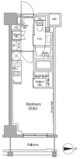 ザ・パークハビオ高円寺レジデンス【2階】の間取り
