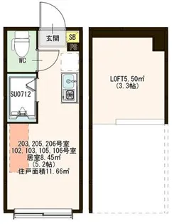 ハーモニーテラス上板橋【2階】の間取り