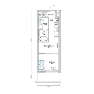 ウエリスアーバン中野坂上【4階】の間取り